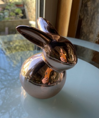 Rose-Gold Ceramic Bunny